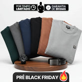 [Leve 6, Pague Só 3] Suéter Masculino Texturizado Sedrax em Malha de Seda Gelo, Viscose e Spandex + BRINDES: Relógio e Cinto